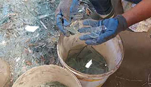 RECYCLING THE BROKEN GLASS FROM THE BEIRUT BLAST